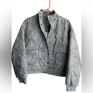 Kensie Jeans floral quilted blue jacket